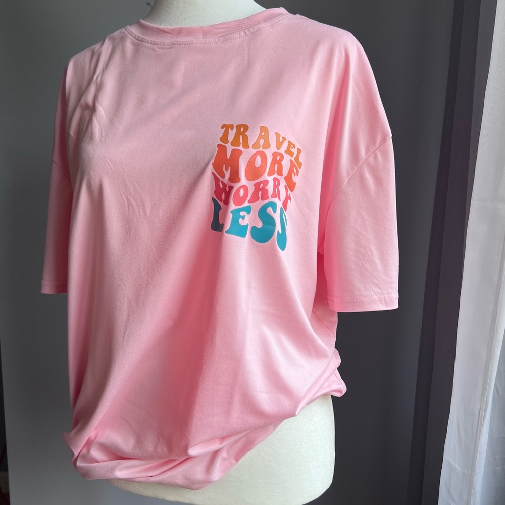 Travel More Worry Less Oversized Graphic Tee 🩷 - Picture 5 of 7